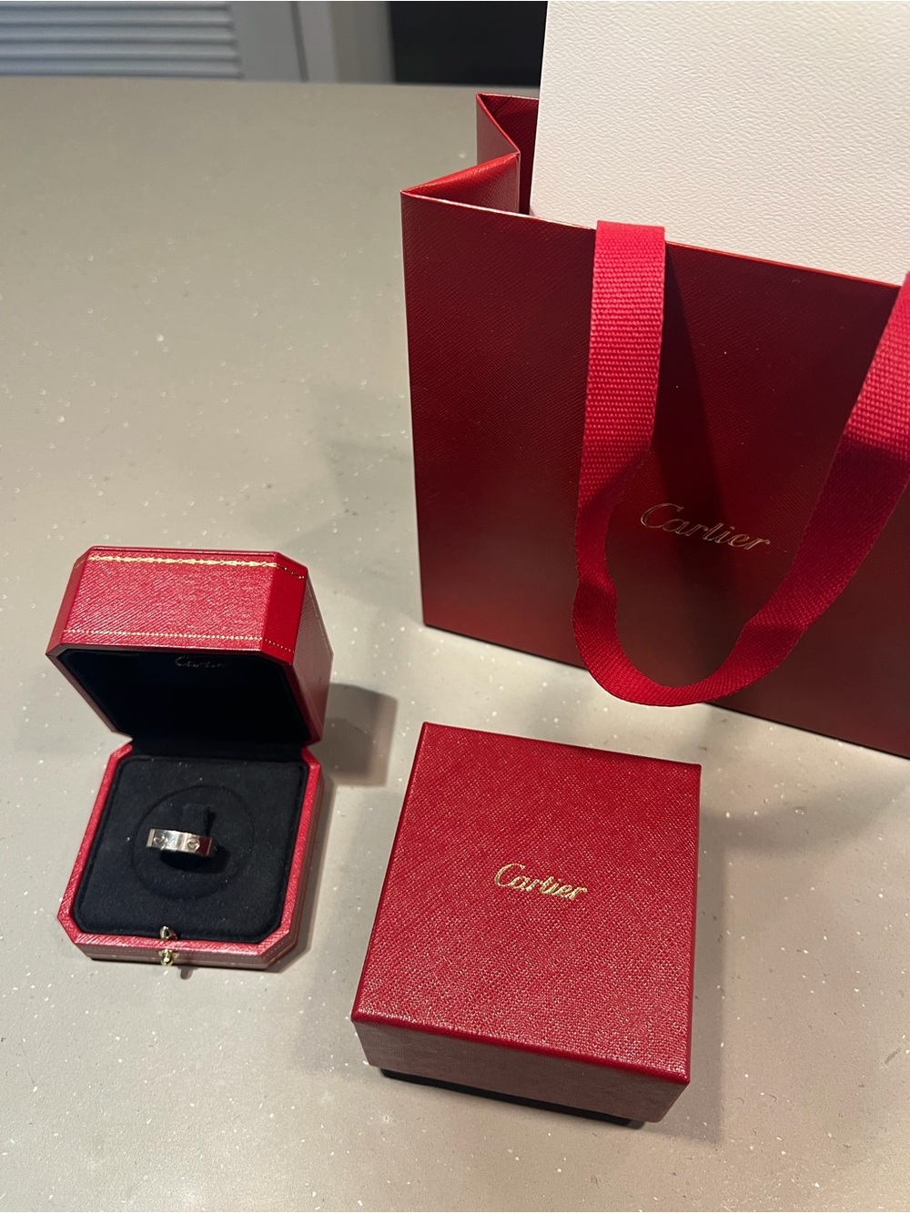 Cartier Love Ring Classic Model White Gold Size 60